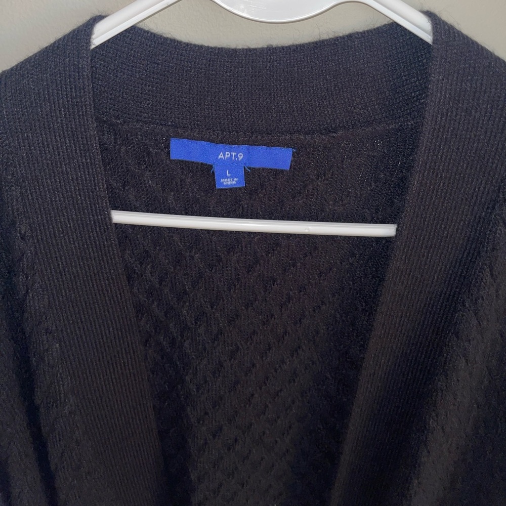 Apt. 9 Women's Black Textured Cardigan - Picture 7 of 12